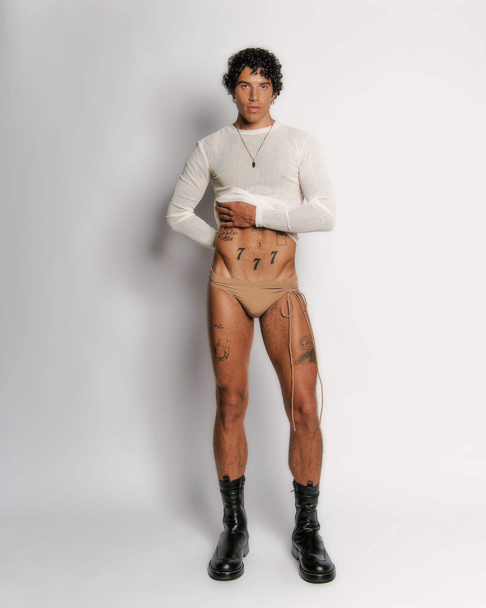 Leather "Ryan" Swim Brief