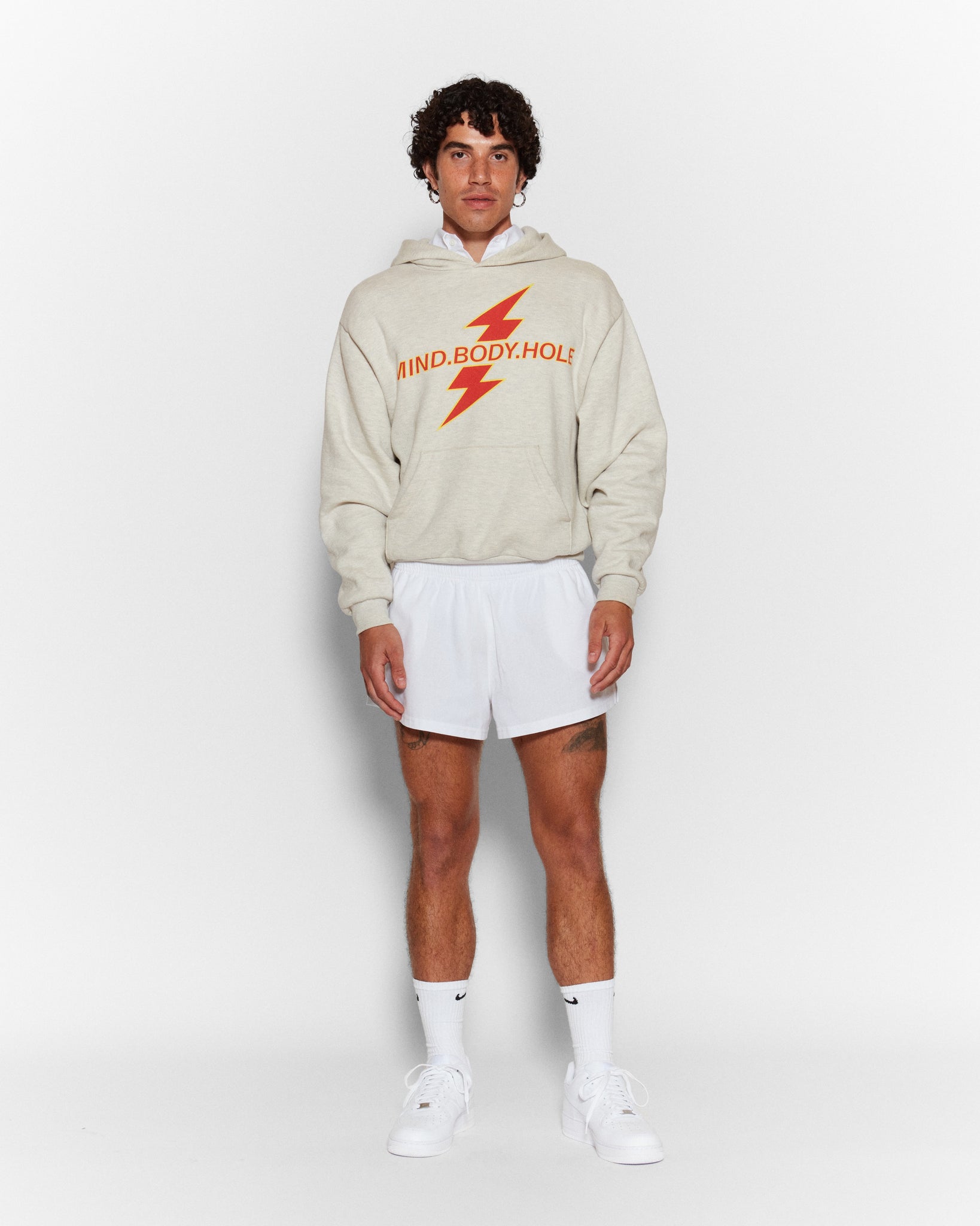 Light Grey "MIND.BODY.HOLE" Hoodie