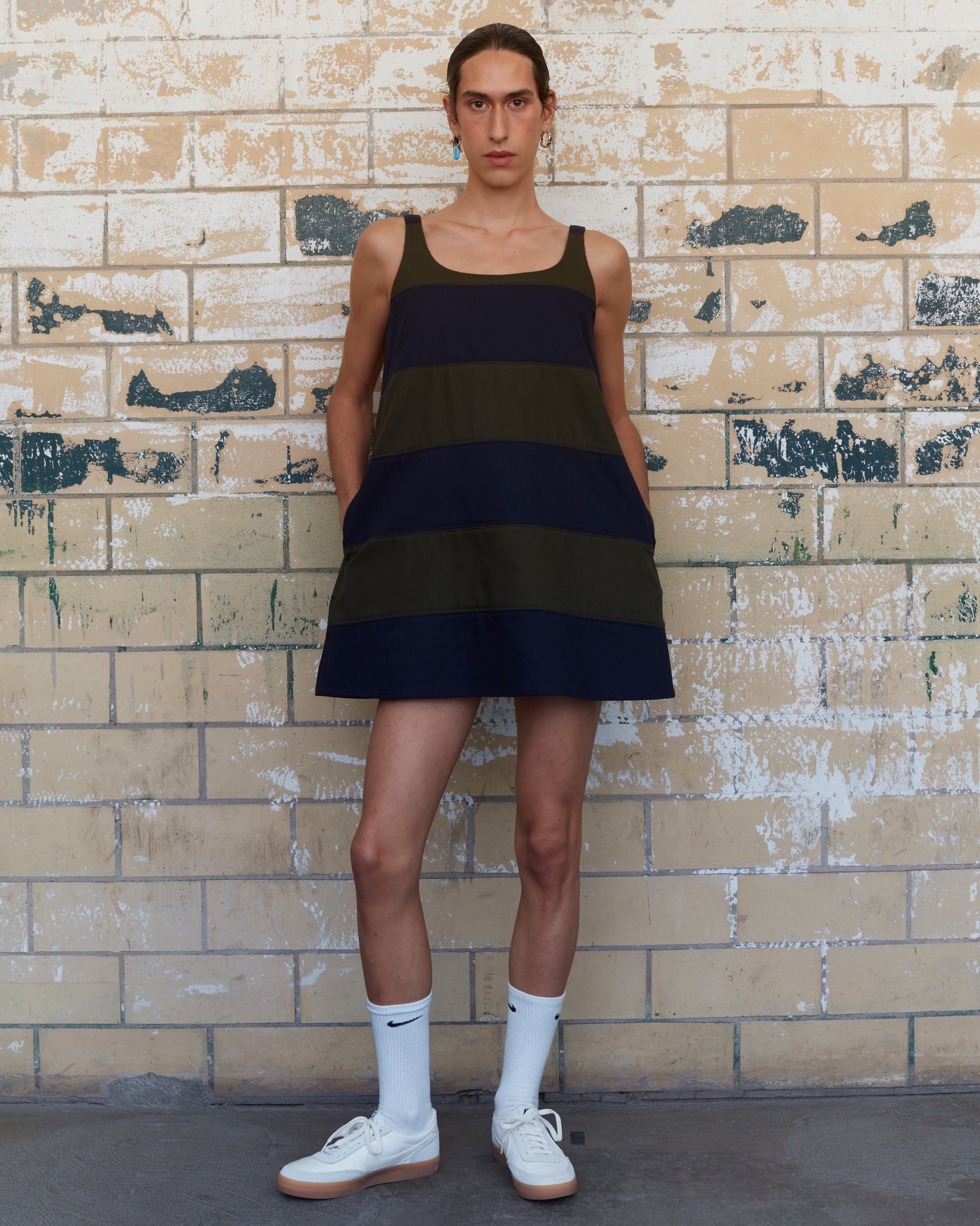 Midnight/Olive "Zuri" Denim Dress