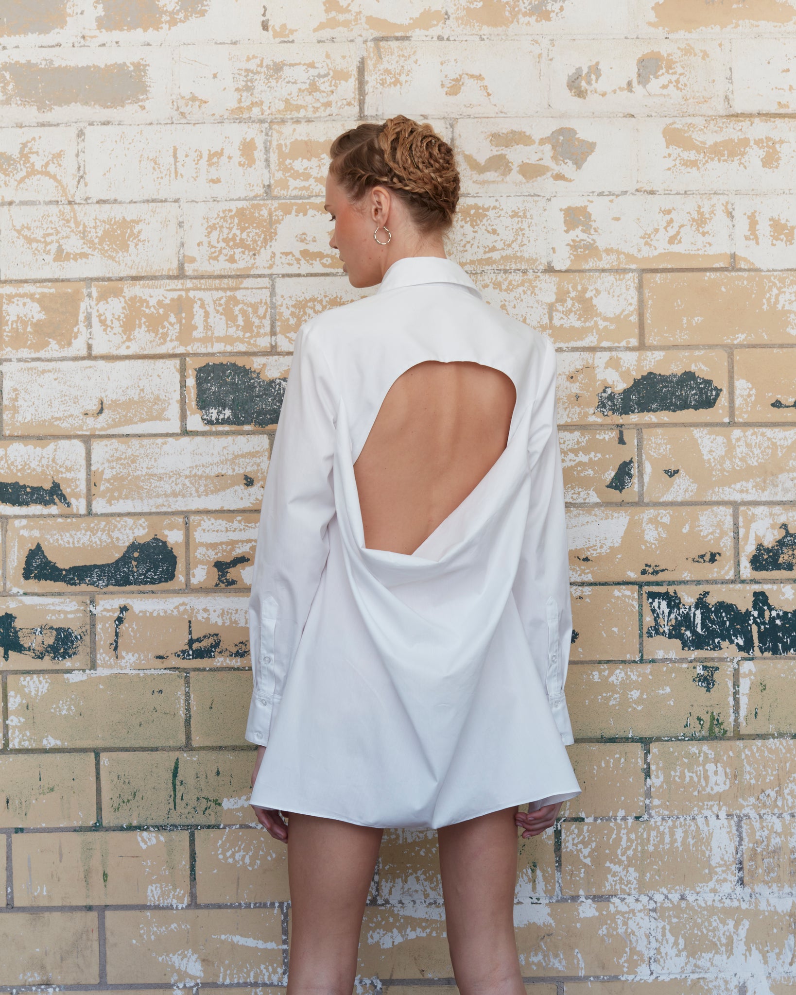 White "Gaia" Shirt Dress