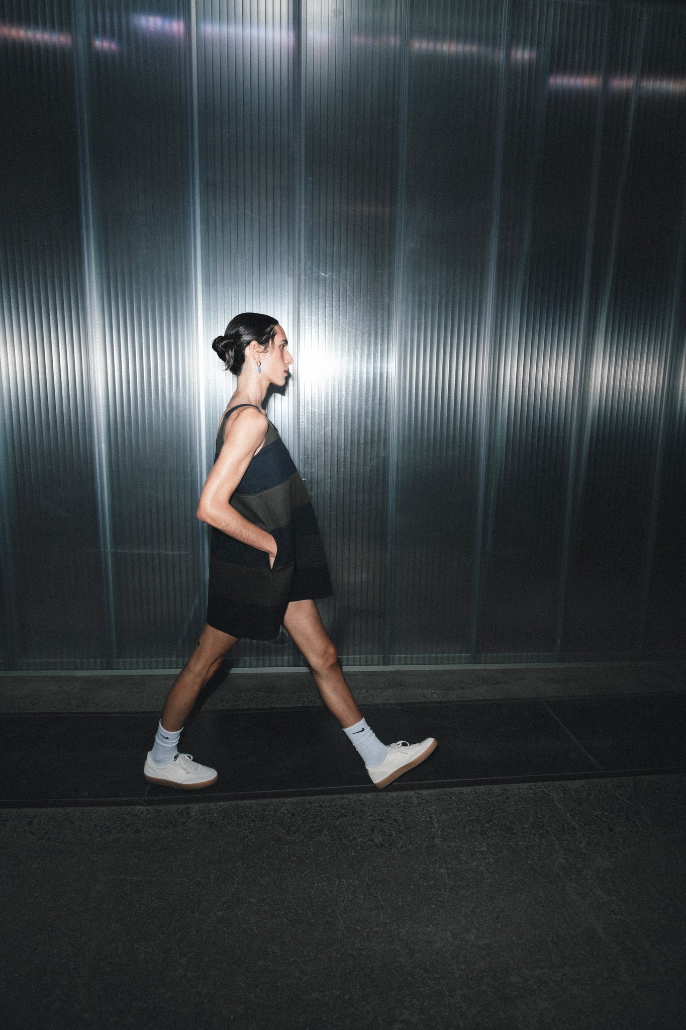 Midnight/Olive "Zuri" Denim Dress