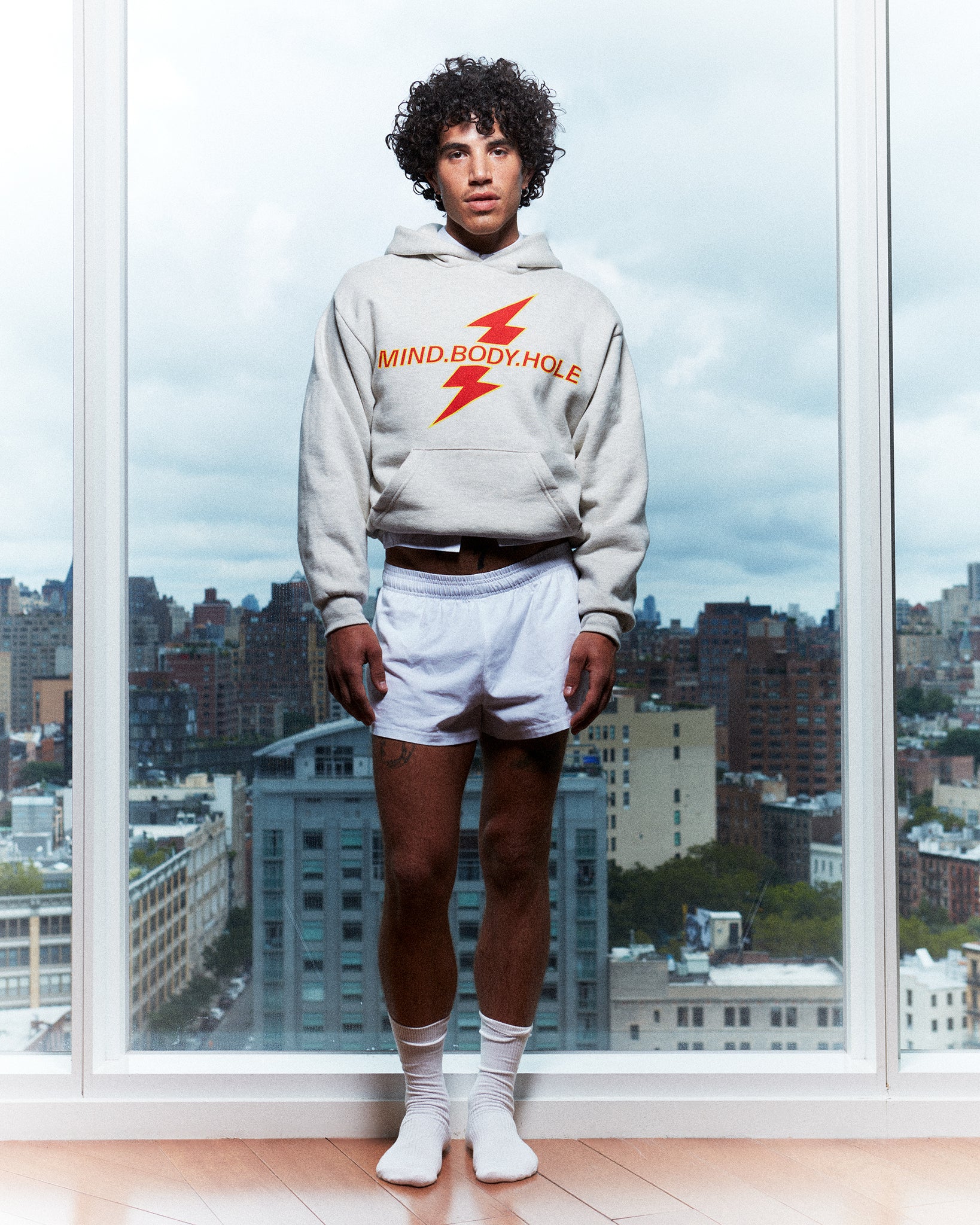 Light Grey "MIND.BODY.HOLE" Hoodie