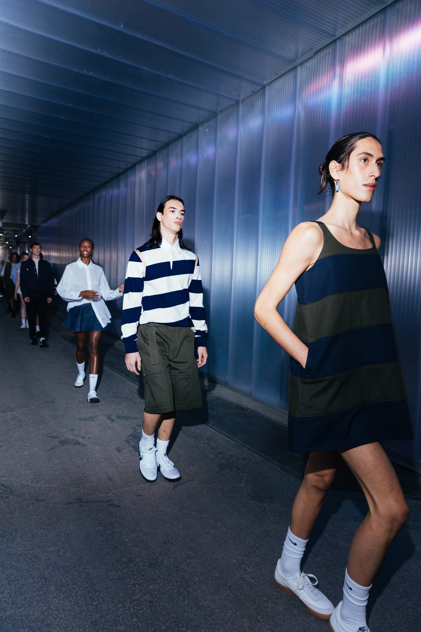 Navy/Ecru Striped "Pegasus" Polo