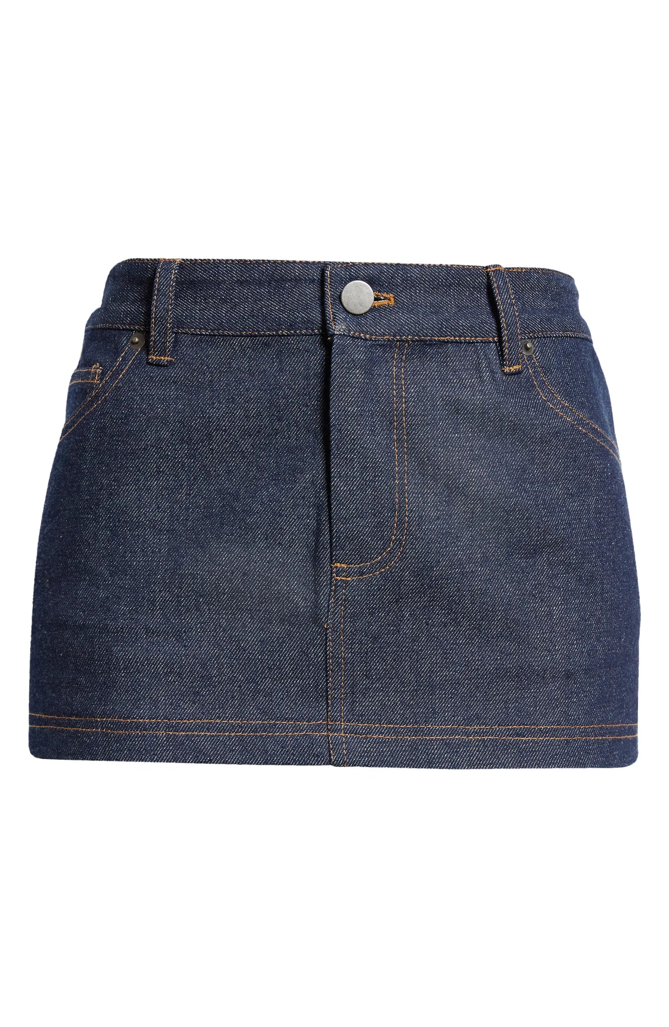 Indigo "FILL HIM" Denim Mini Skirt