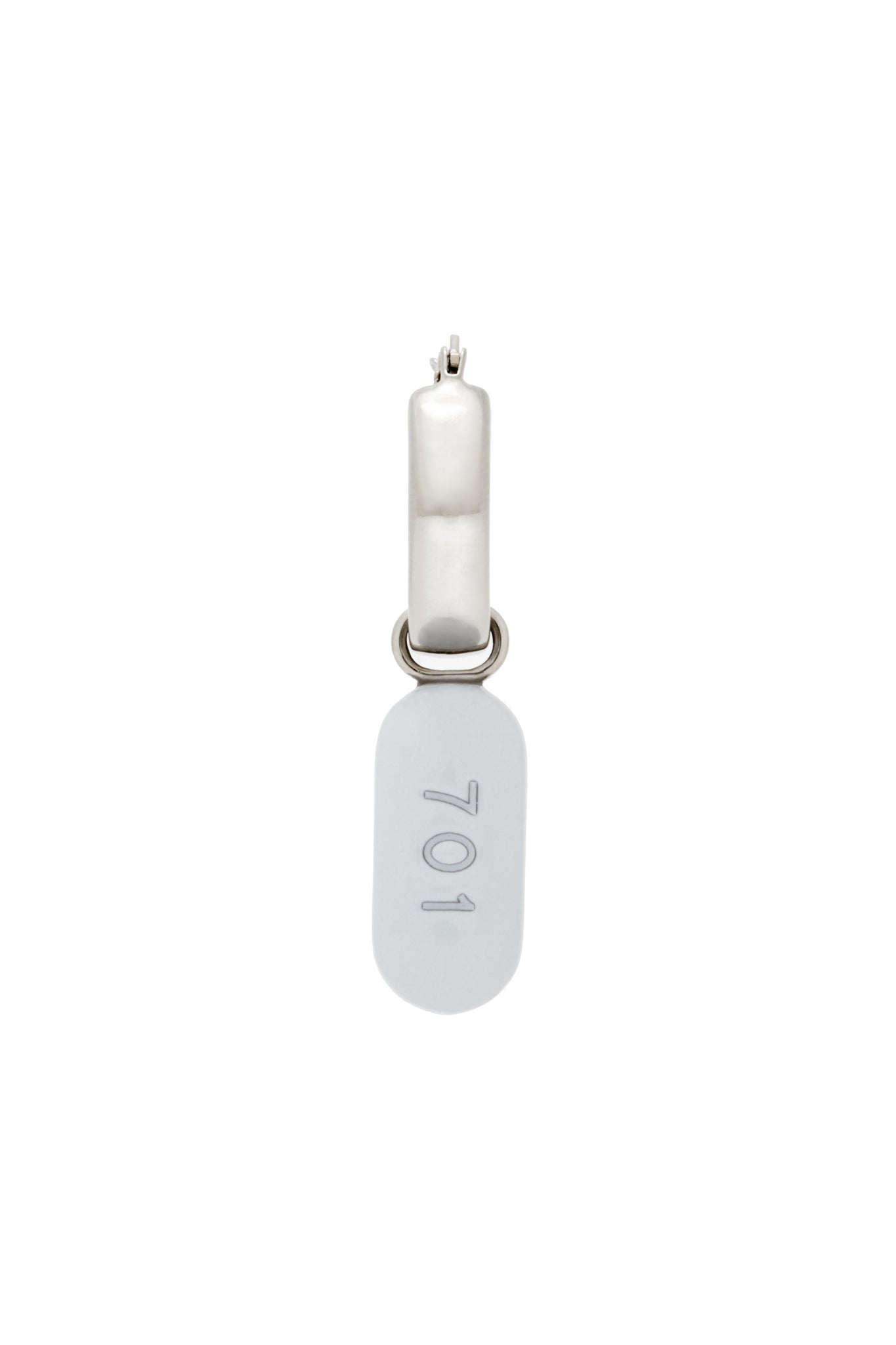 White "701" Drop Earrings