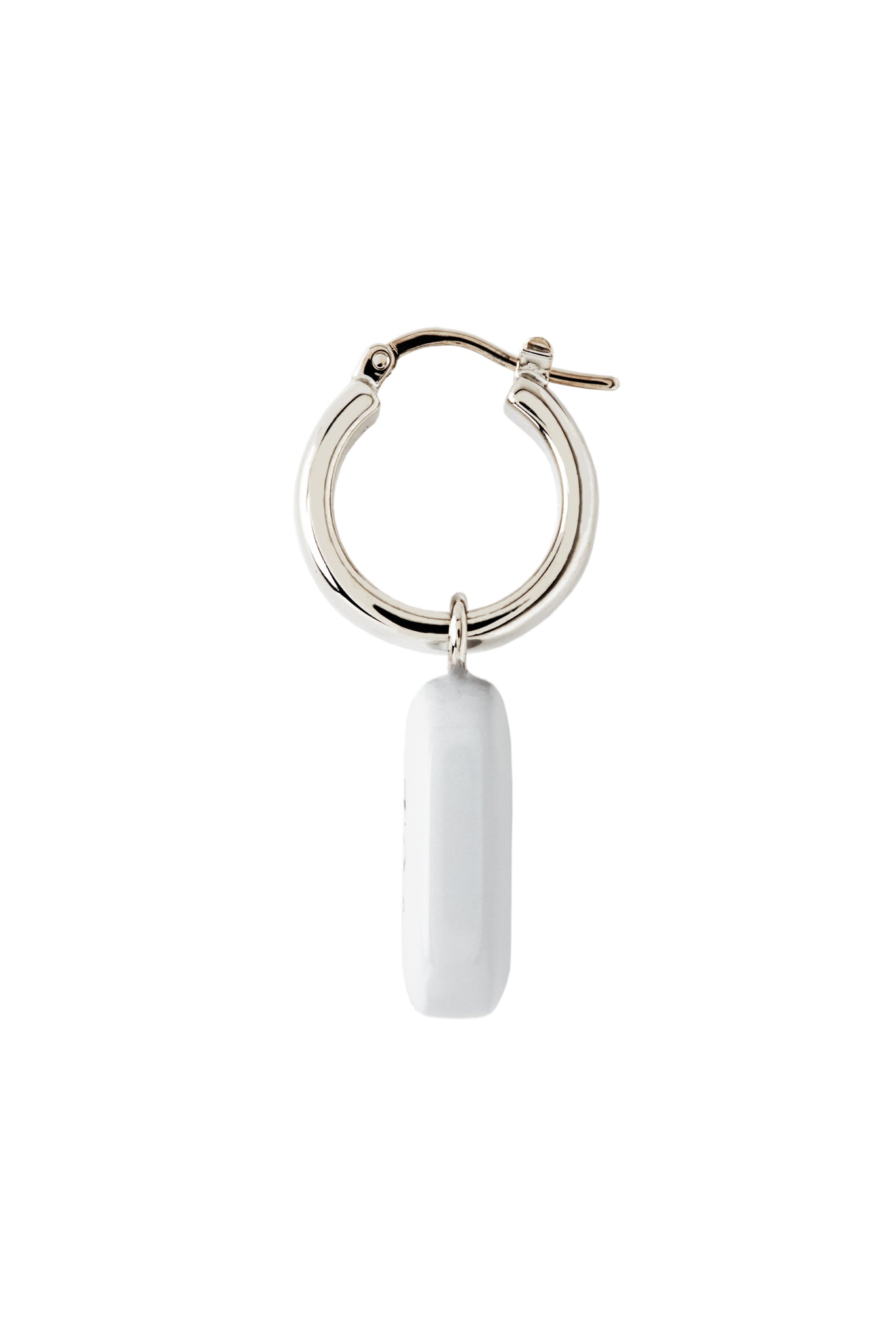 White "701" Drop Earrings