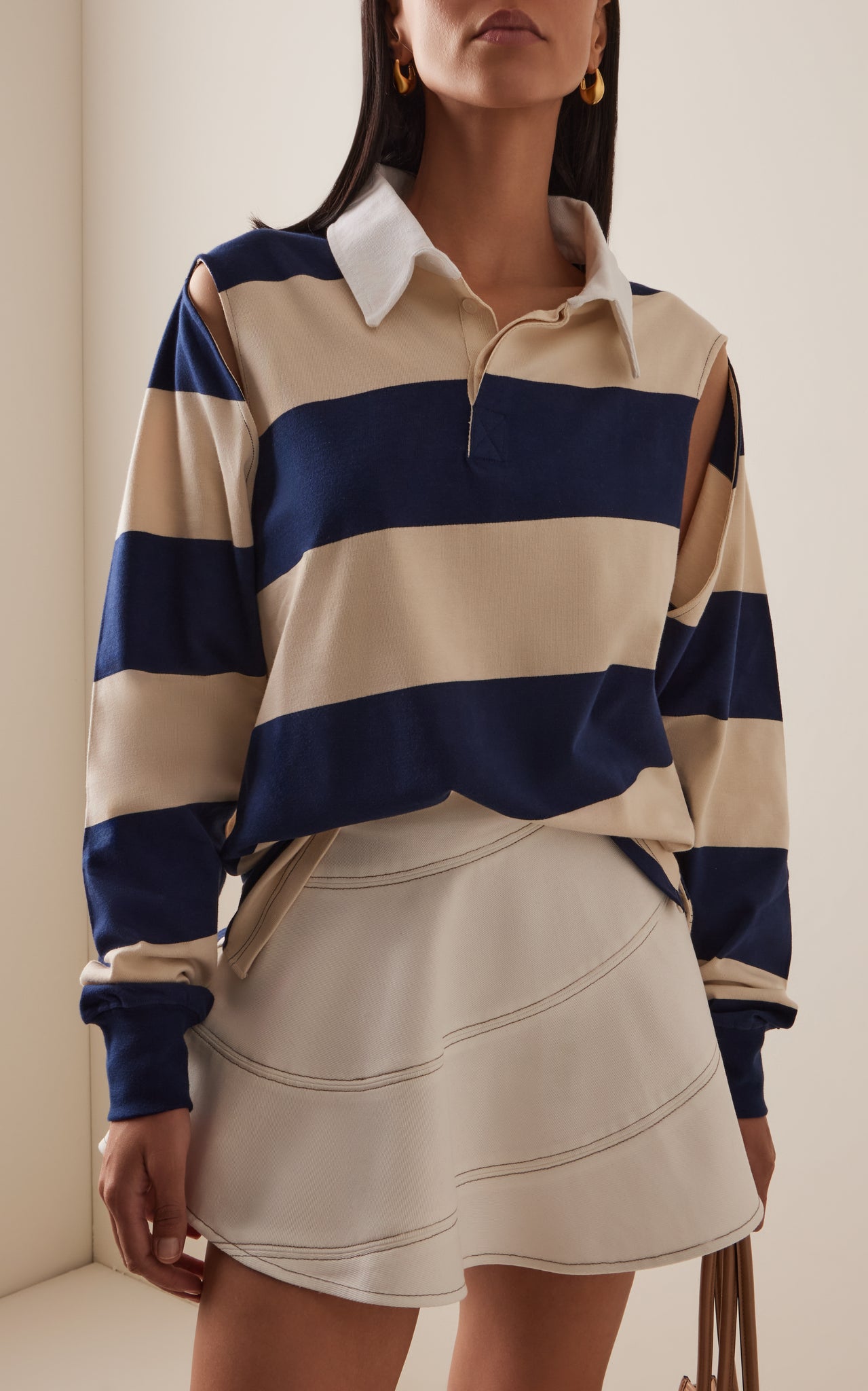 Navy/Ecru Striped "Pegasus" Polo