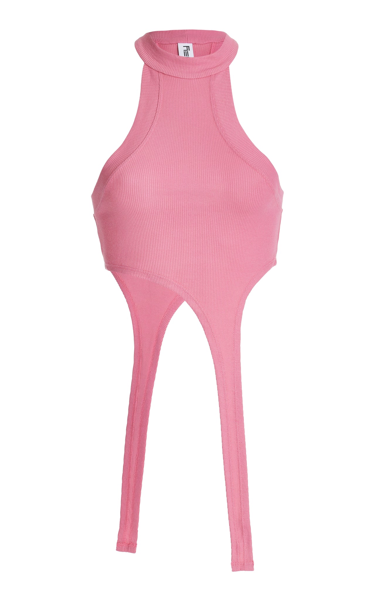 Vintage Pink "Race Her" Ribbed Halter Tank