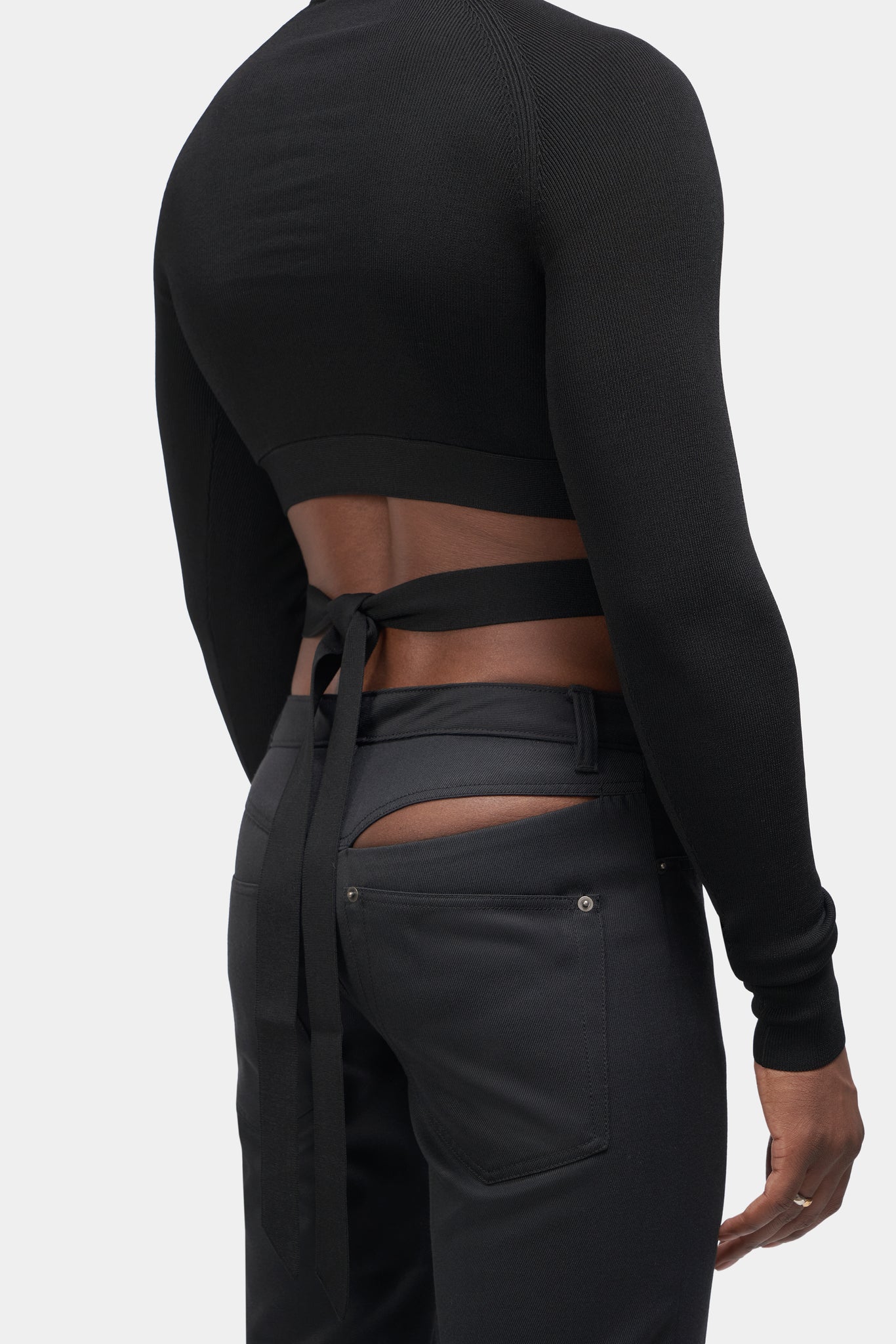 Black "RaceHim" Wool Trouser