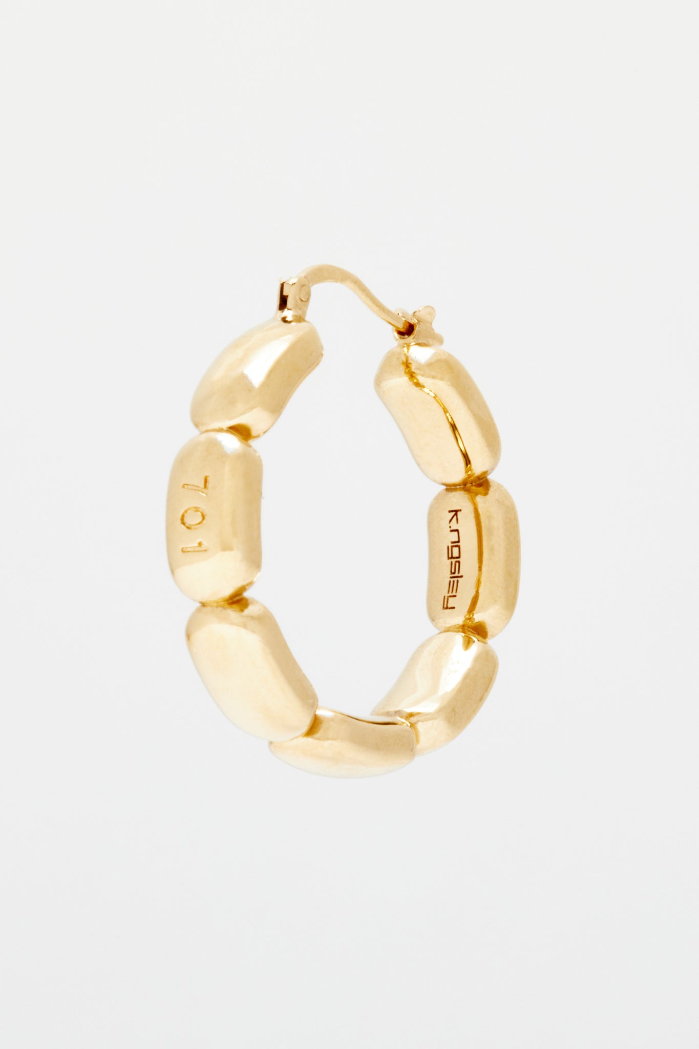Gold "701" Hoop Earrings