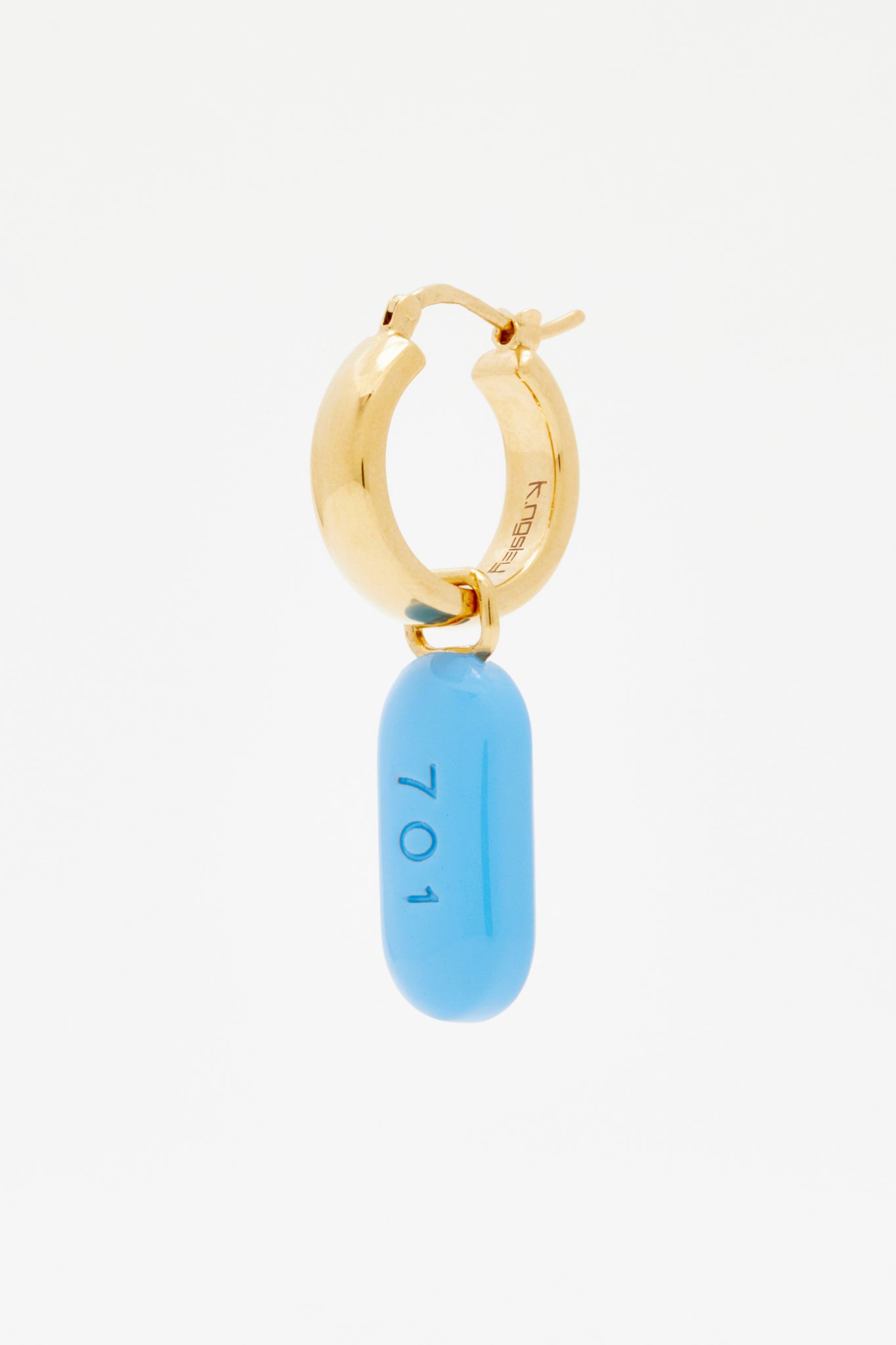 Gold/PrEP BLUE "701" Drop Earrings