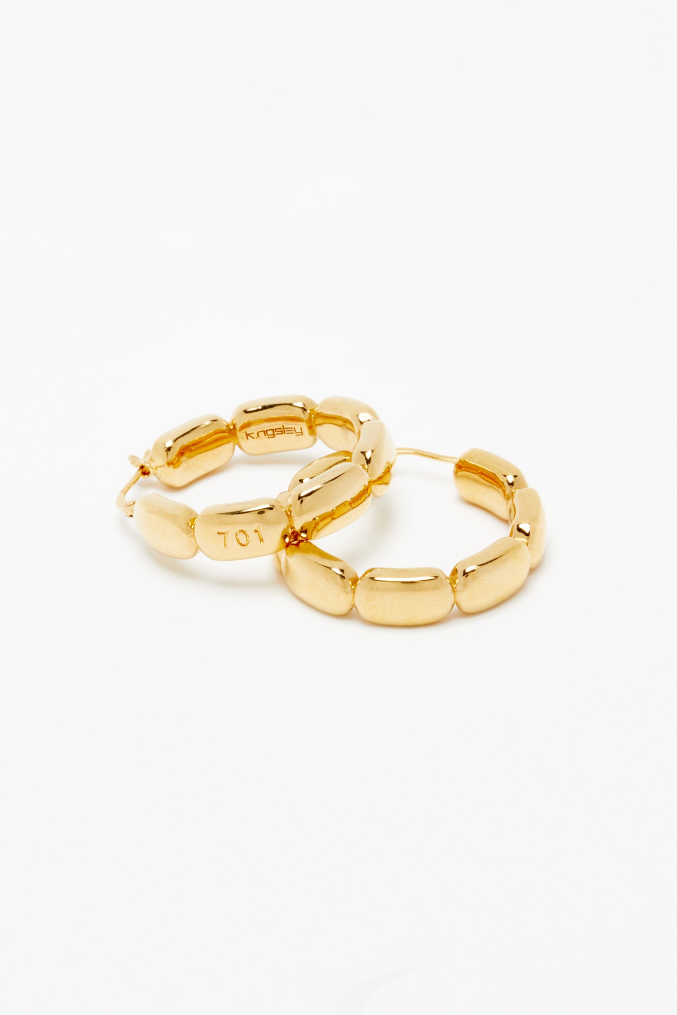 Gold "701" Hoop Earrings