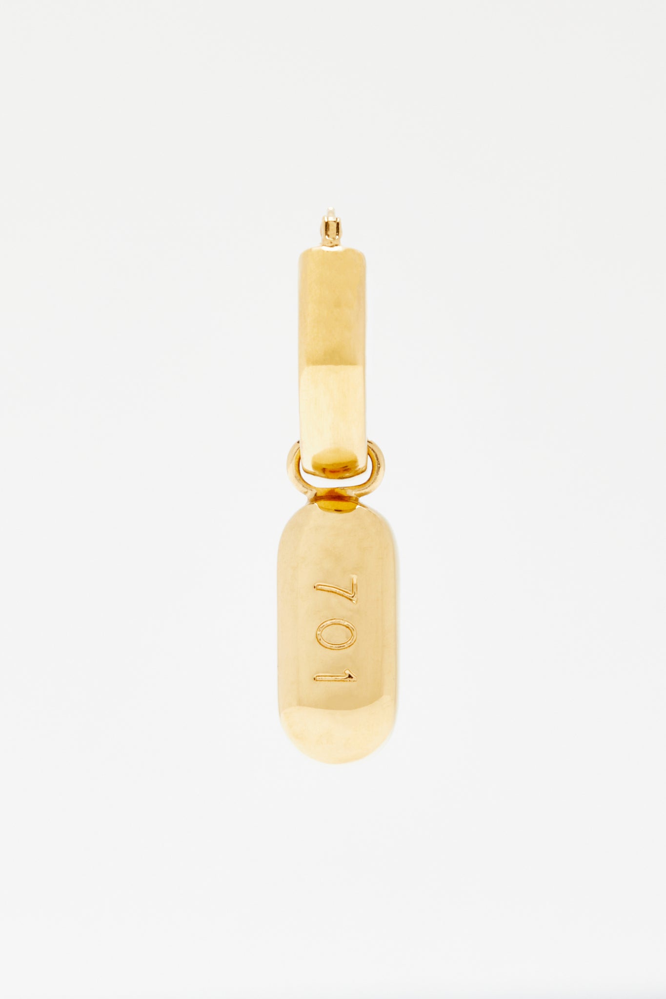Gold "701" Drop Earrings