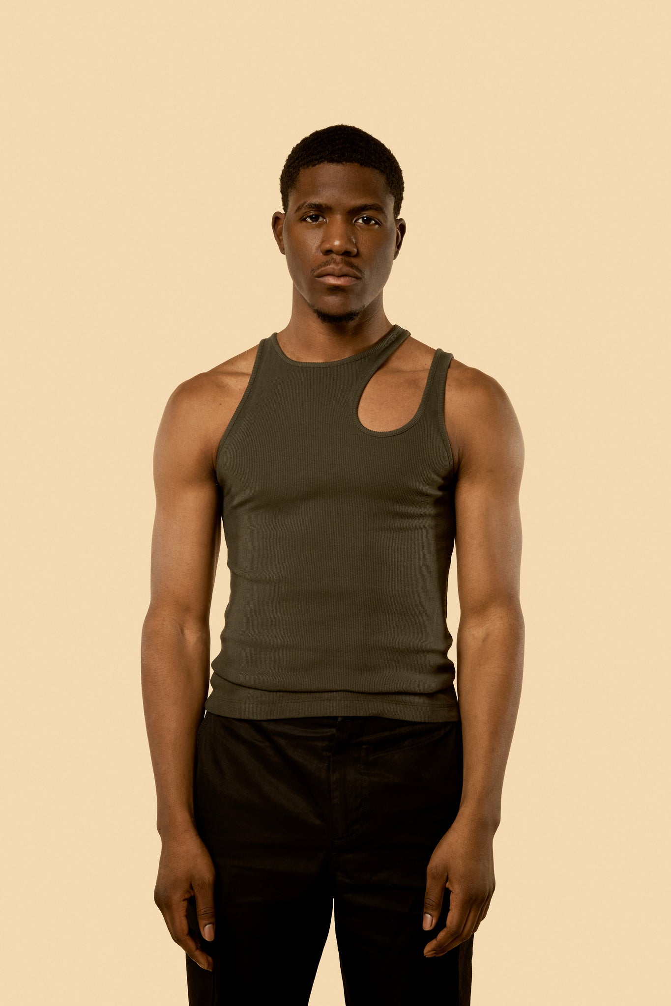 Dark Olive "Romain" Ribbed Tank
