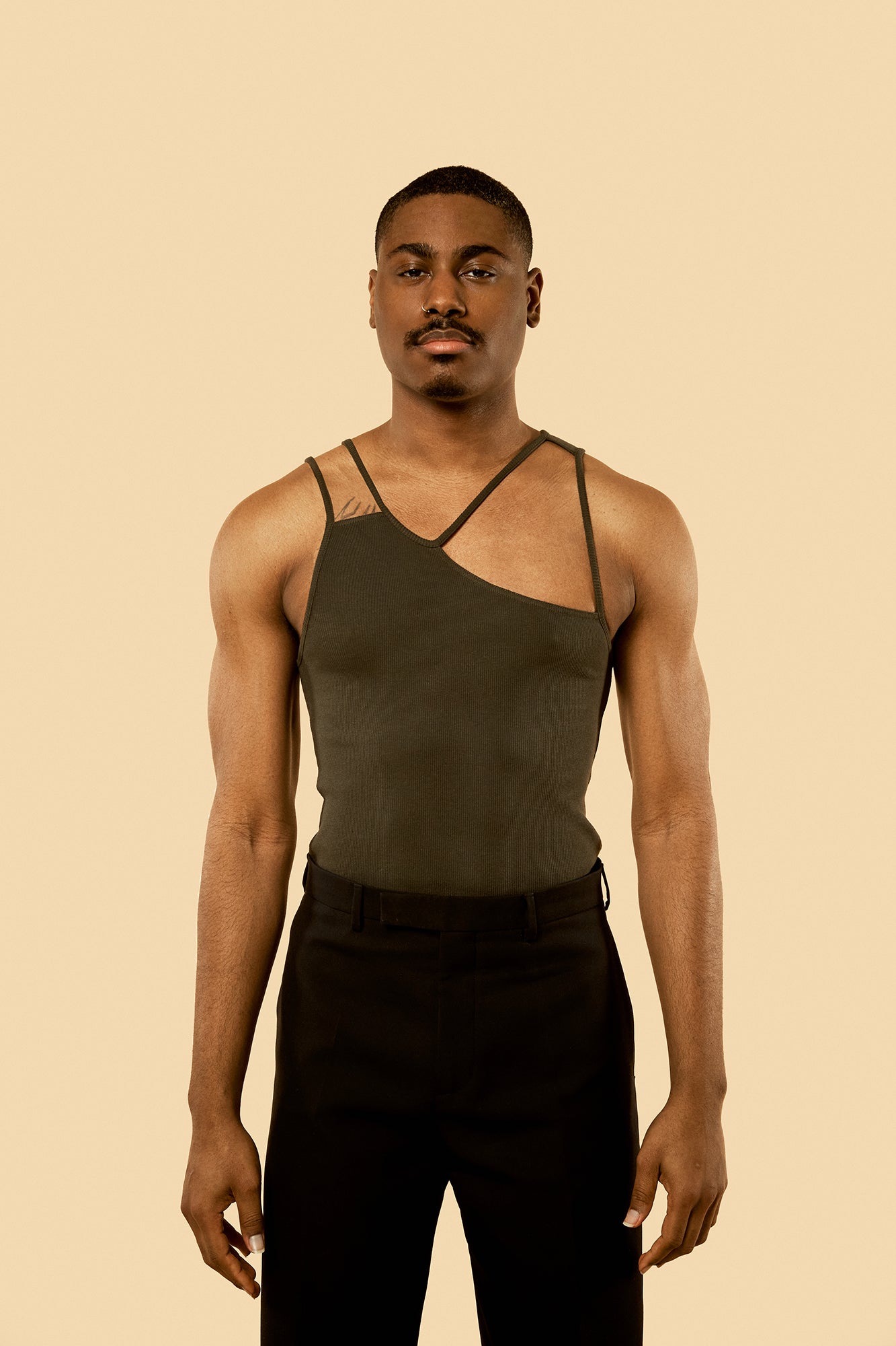 Dark Olive "FIST" Ribbed Tank