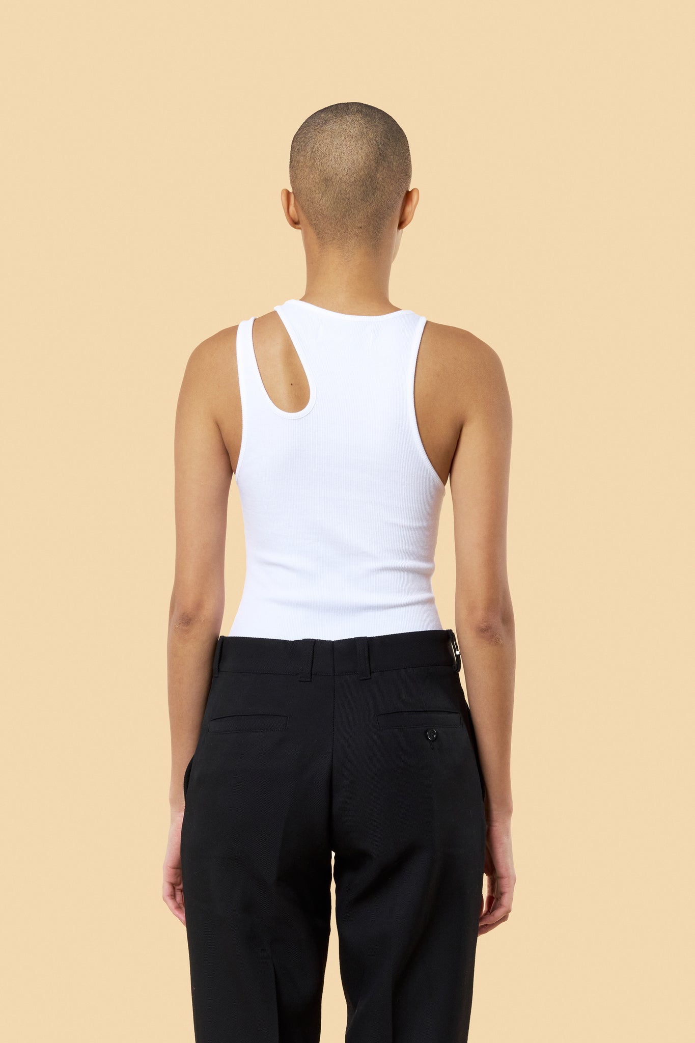 White "Romain" Ribbed Tank