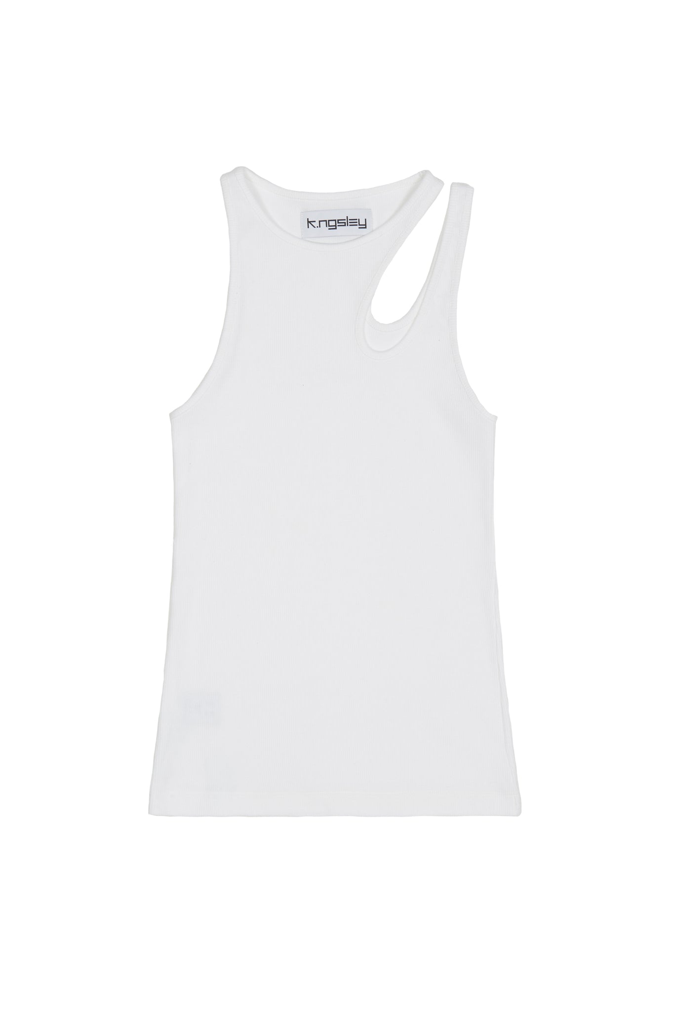 White "Romain" Ribbed Tank