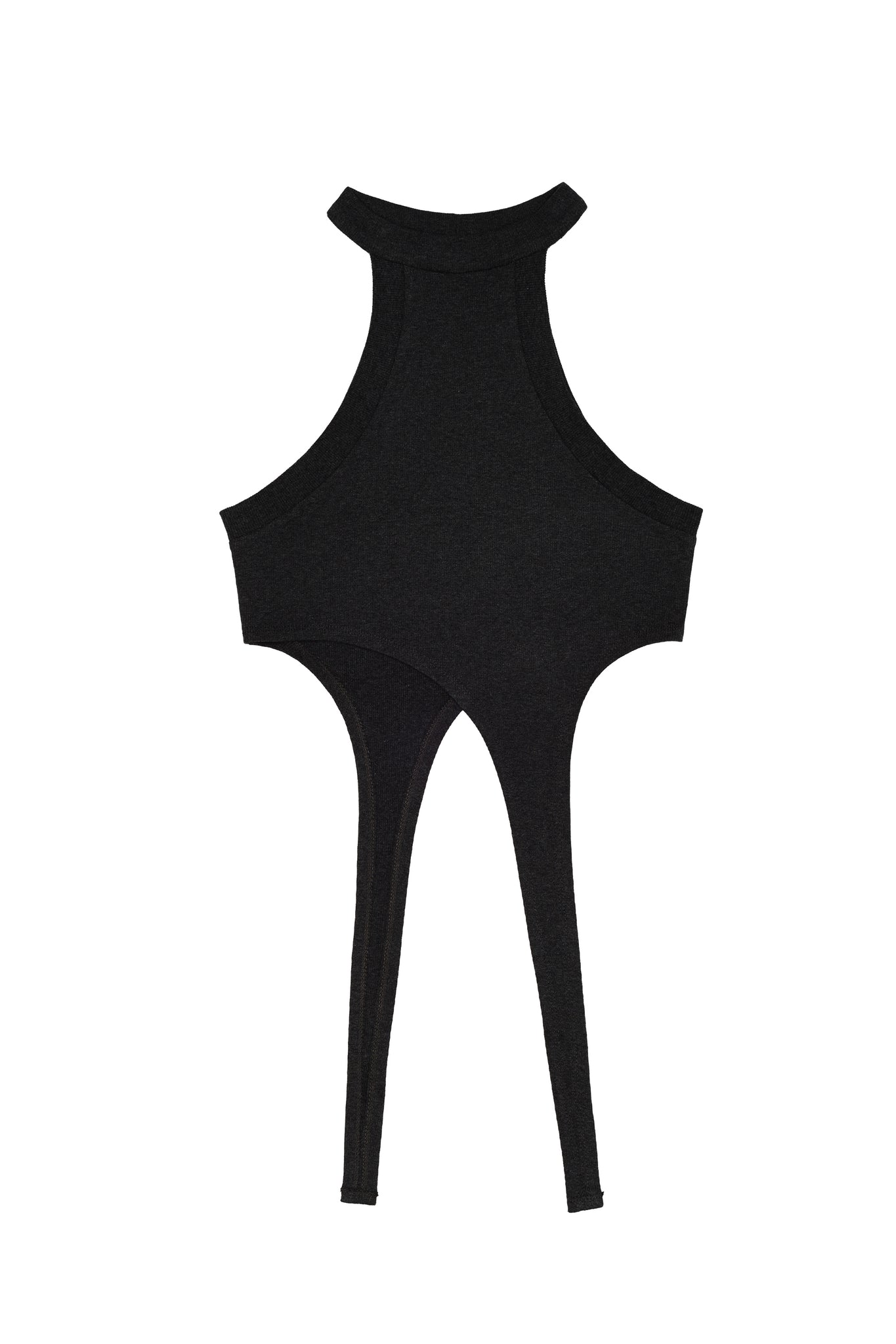 Black "Race Her" Ribbed Halter Tank